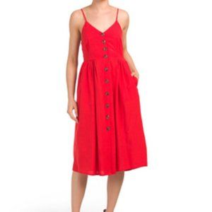 Red Dress with Buttons